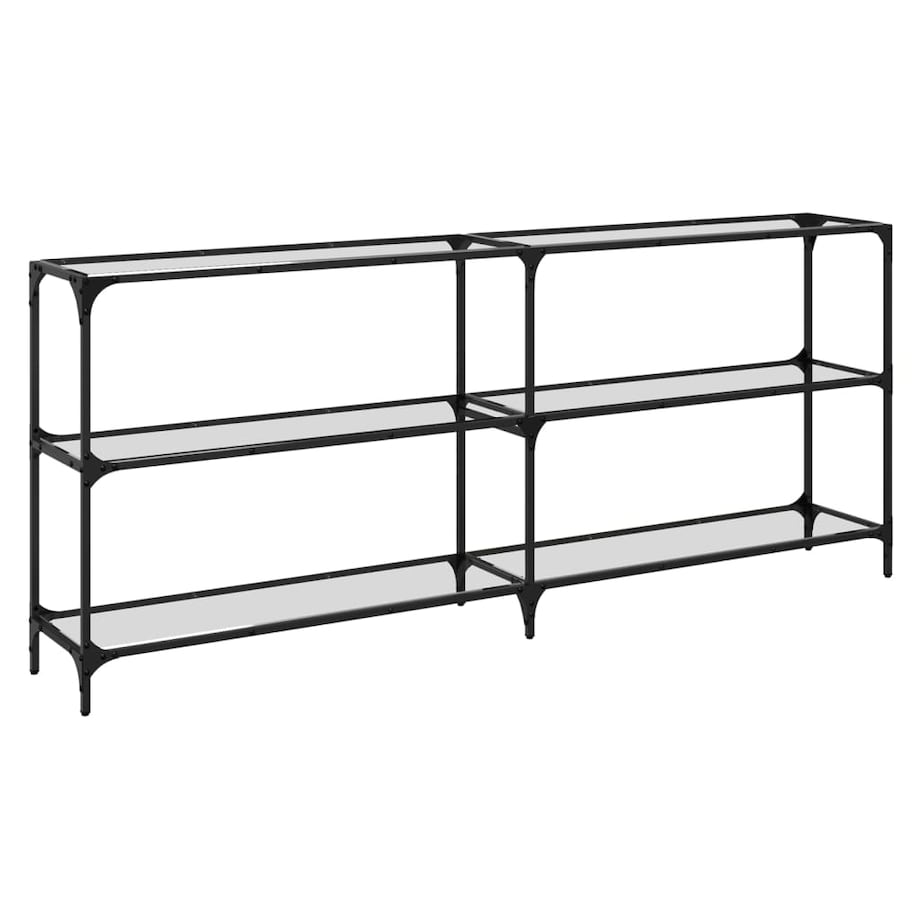 vidaXL Stolik konsolowy z przezroczystym, szklanym blatem, 194,5x30x81