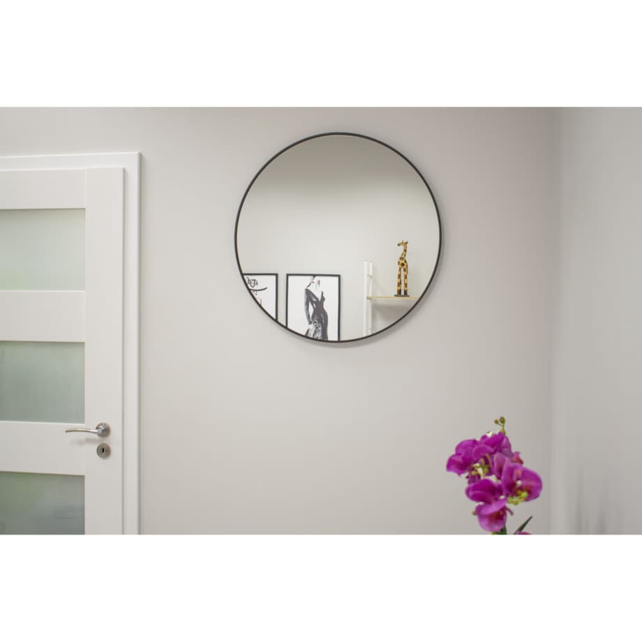 Lustro 70 Cm Czarna Rama