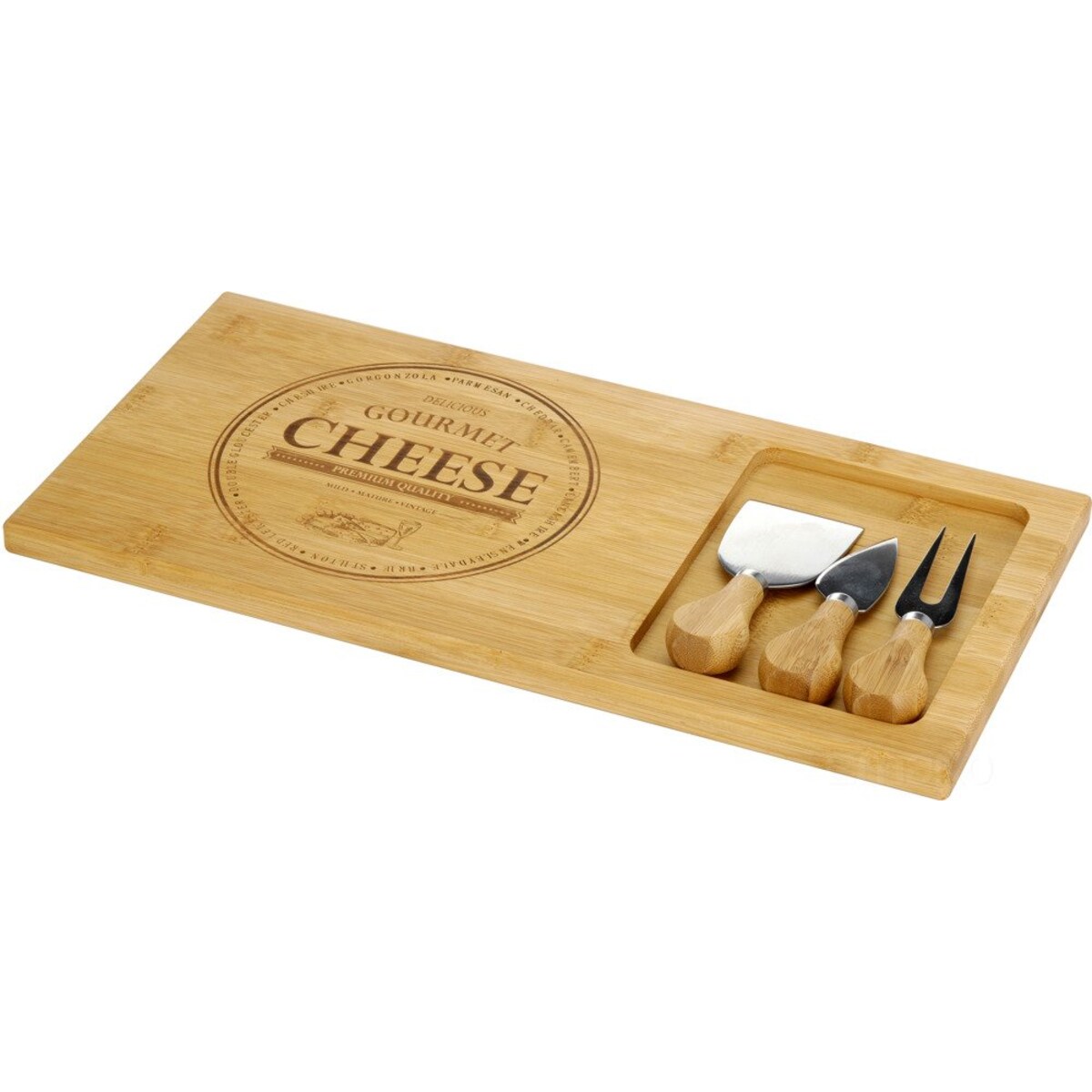 Bambusowa deska do serów i przekąsek + 3 noże