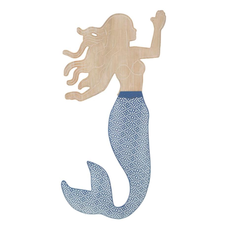 Dekoracja ścienna Sirena, kolor wielokolorowy, żelazo i drewno, 30,5 x 60 cm, do salonu i przedpokoju, Mauro Ferretti