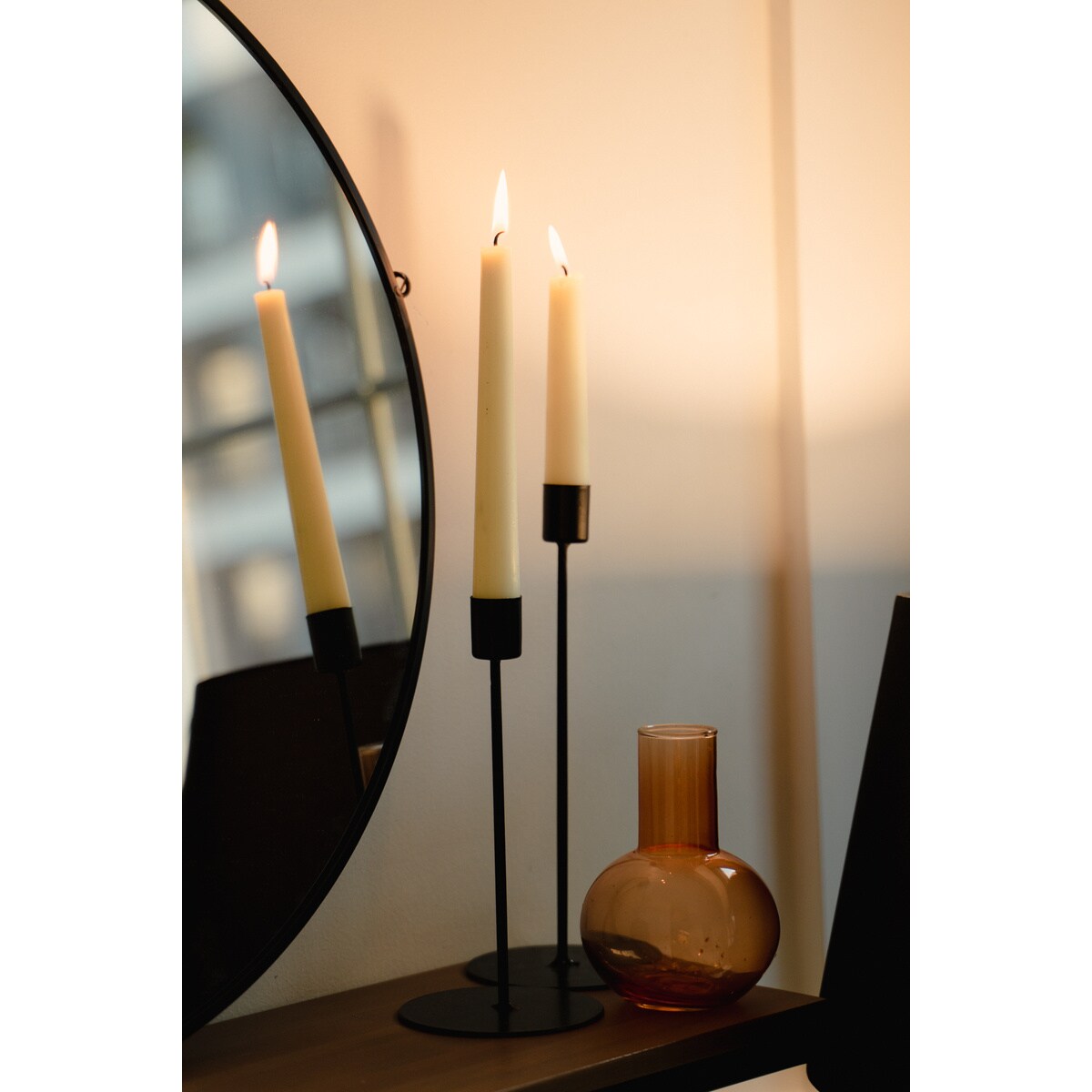 Świecznik metalowy, 20 cm