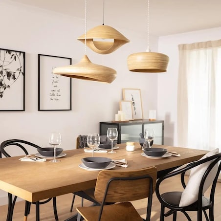 Bambusowa lampa wisząca Boho ABR-LW4-BH-E27 Abruzzo okrąg brązowy