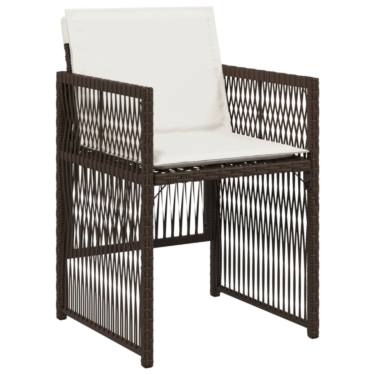 vidaXL Krzesła ogrodowe z poduszkami, 4 szt., brązowe, polirattan