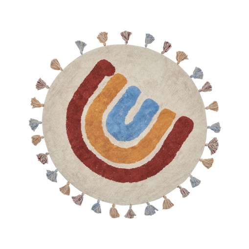 Dywan okrągły bawełniany ø 120 cm wielokolorowy YAGCI