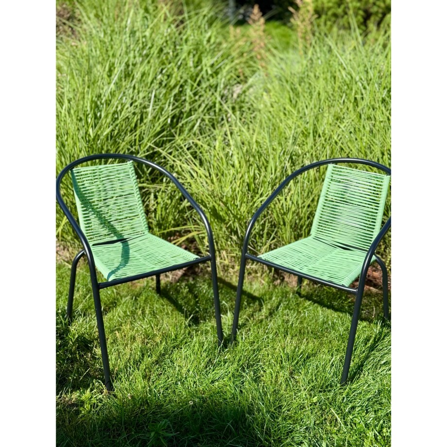 4 X Fotel Bistro Sznurkowy Wygodne Krzesło Ogrodowe Na Balkon Do Ogrodu