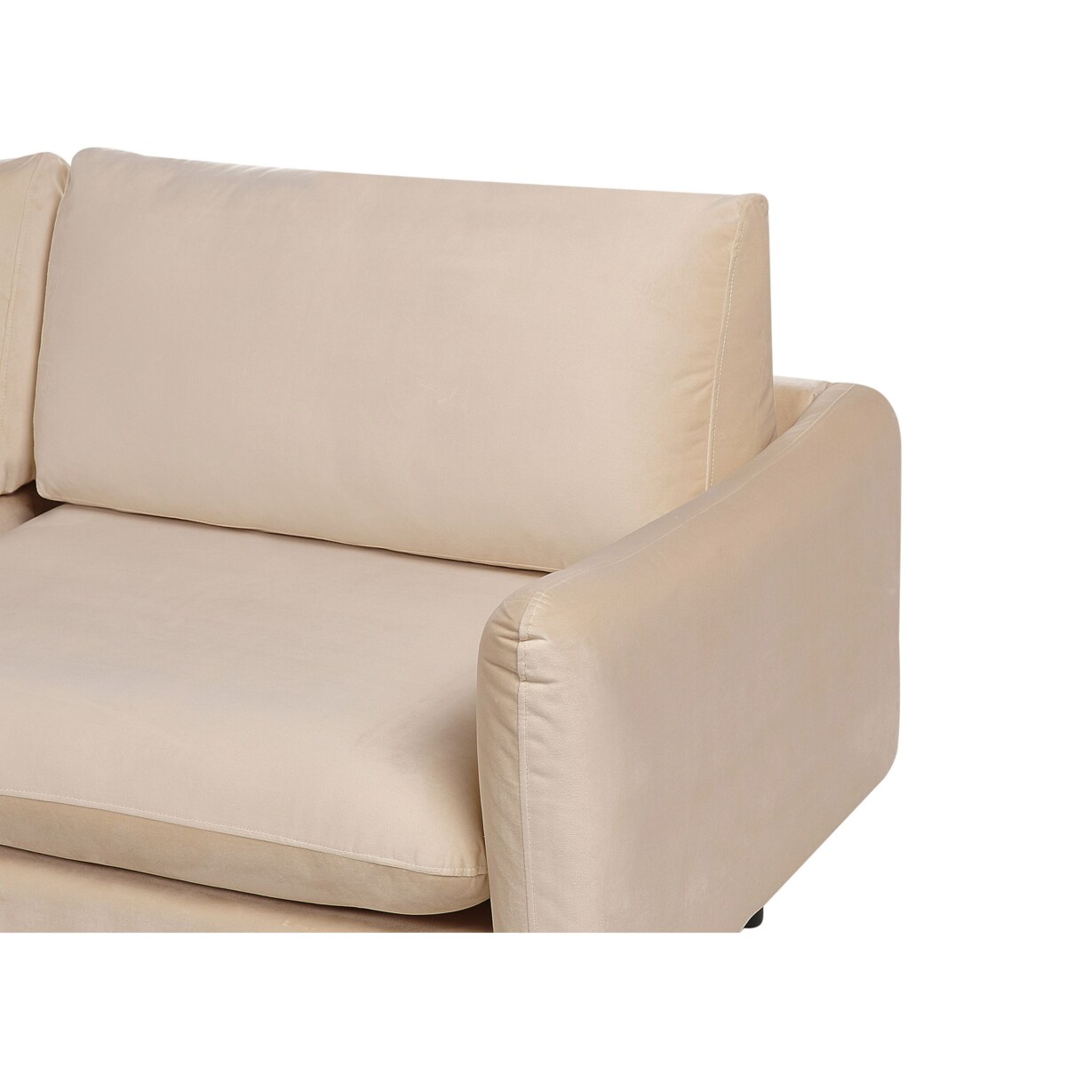 Narożnik welurowy prawostronny beżowy VINTERBRO