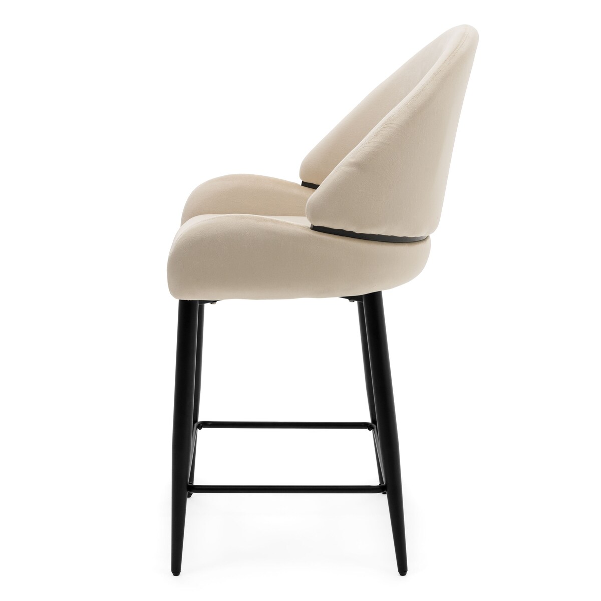 Hoker tapicerowany welurowy do salonu BERGAMO beżowy