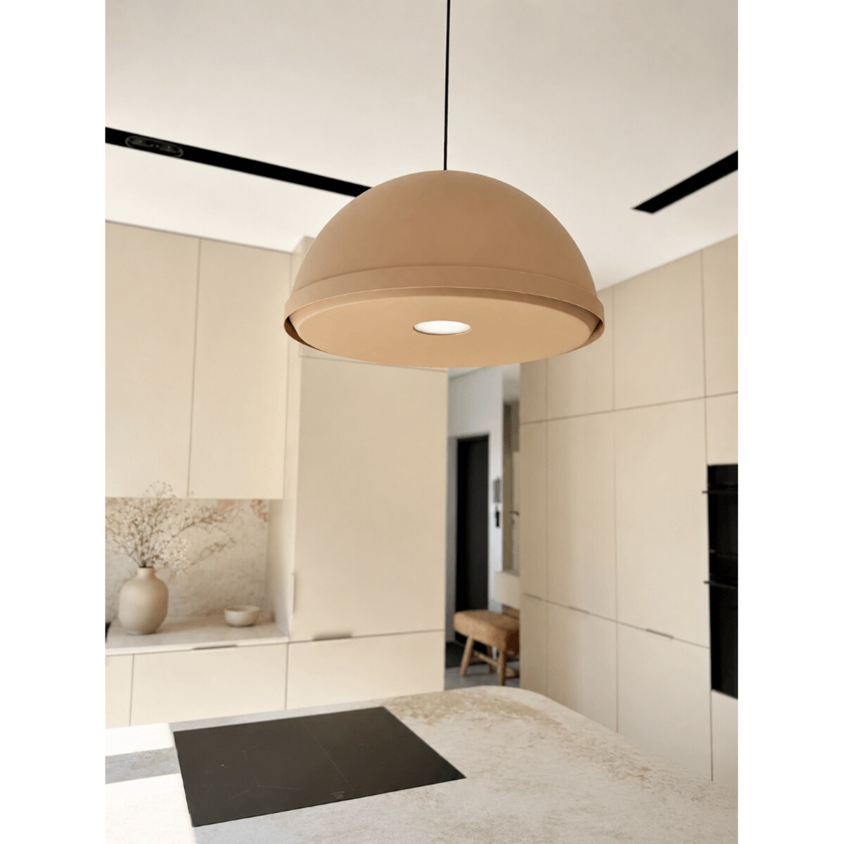 Lampa wisząca aluminiowa Zorania brązowa Monnarita