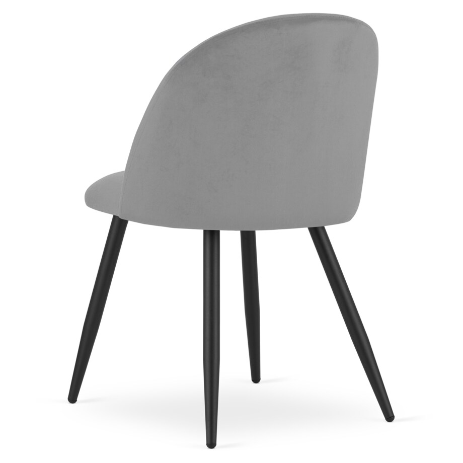 Krzesło Do Jadalni Kuchni Salonu Bello - Aksamit Jasnoszare / Nogi Czarne X 3