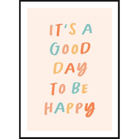 Poster Story, Plakat, Obraz - Be Happy, wymiary 42 x 60 cm