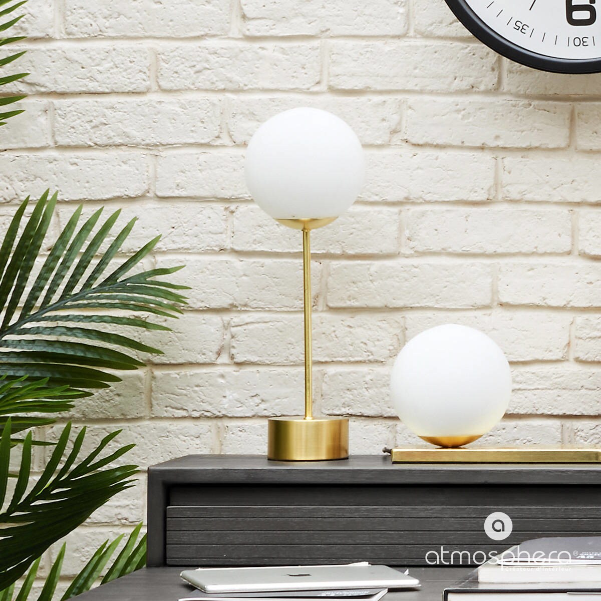 Lampa stołowa BOULE, szklana kula, 43 cm