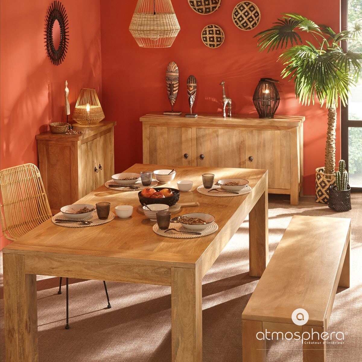 Lampa z wikliny i metalu CHERAW, 33,5 cm