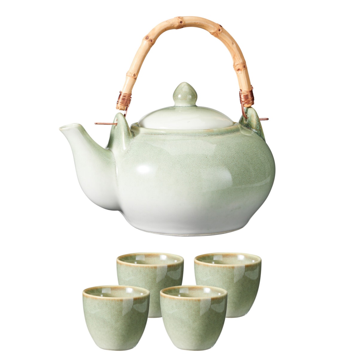 Zestaw do herbaty, ceramiczny, dzbanek 1 l i 4 filiżanki