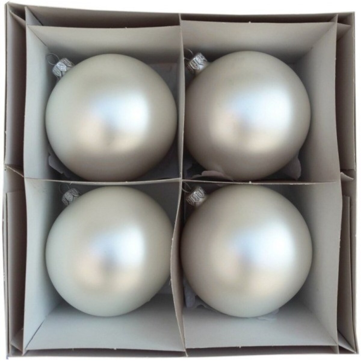 Bombka szklana 4 szt. Ø 10 cm PERLA perłowa mat