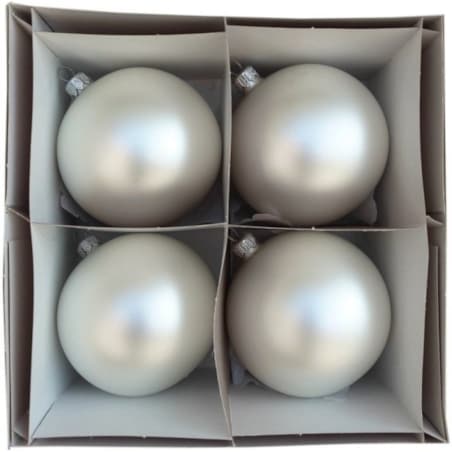 Bombka szklana 4 szt. Ø 10 cm PERLA perłowa mat