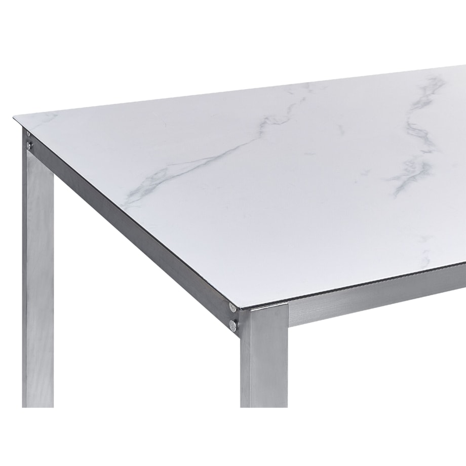 Stół ogrodowy szklany 180 x 90 cm efekt marmuru COSOLETO