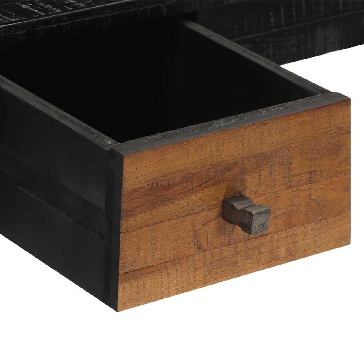 vidaXL Biurko, 117x56,5x75 cm, lite drewno z odzysku