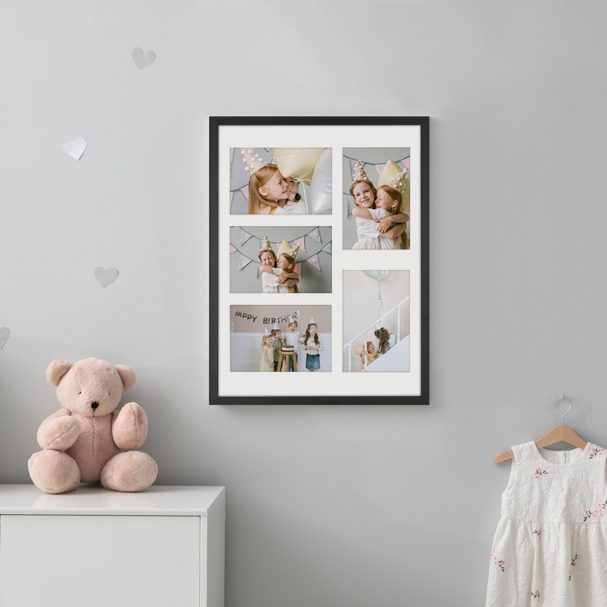 Ramka na 5 zdjęć 10x15 cm czarna foto galeria multirama 30x40 cm FRAMAI