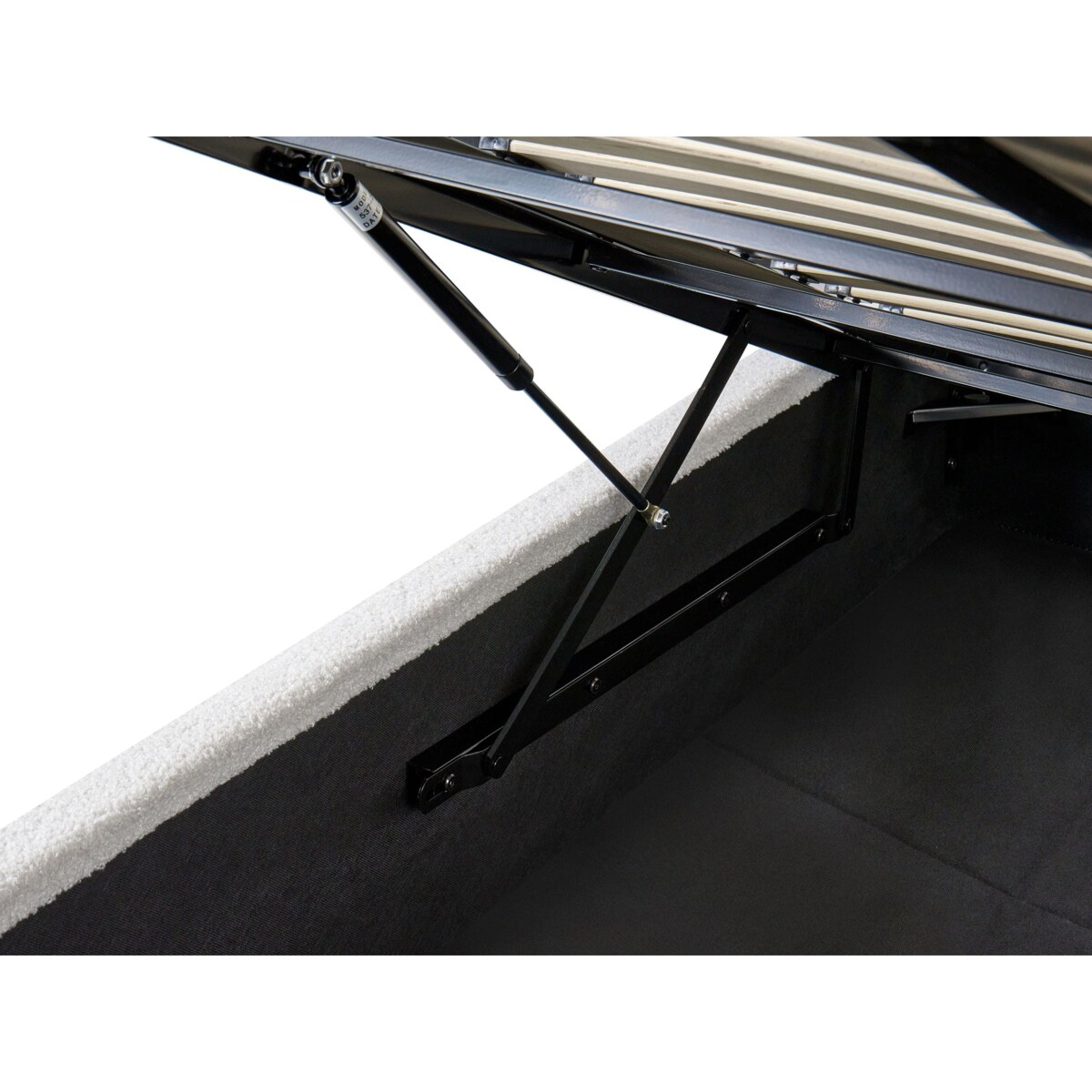 Łóżko z pojemnikiem Boucle VION 180 x 200 cm Złamana biel