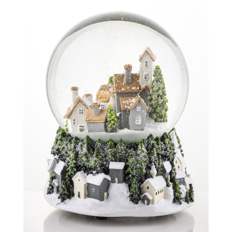 Szklana kula śnieżna z pozytywką 17x11x11cm COTTAGE