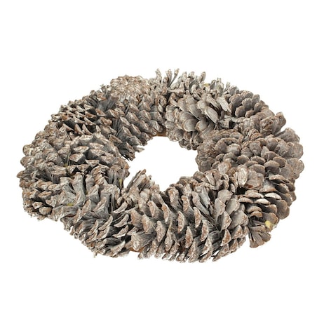 Wianek Winter Cone ⌀30cm natural boże narodzenie, święta, świąteczne, biały-brązowy, 30 x 8 cm