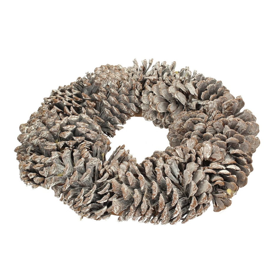 Wianek Winter Cone ⌀30cm natural boże narodzenie, święta, świąteczne, biały-brązowy, 30 x 8 cm