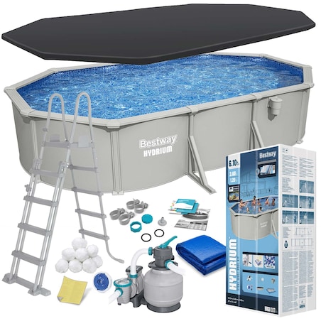 Basen stelażowy Hydrium 610x366x122 Bestway całoroczny 56369 zestaw
