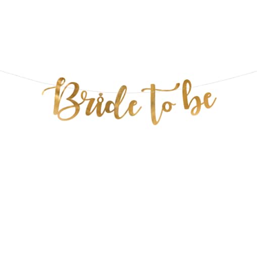 Baner Bride to be, złoty, 80x19cm
