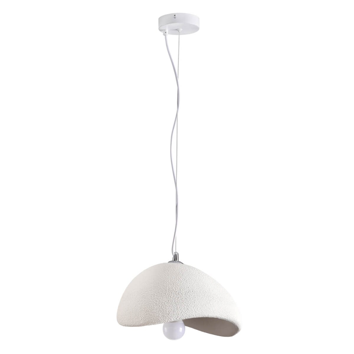 Zwieszana lampa jadalniana Stone DN426-300 kamień metal tworzywo biały