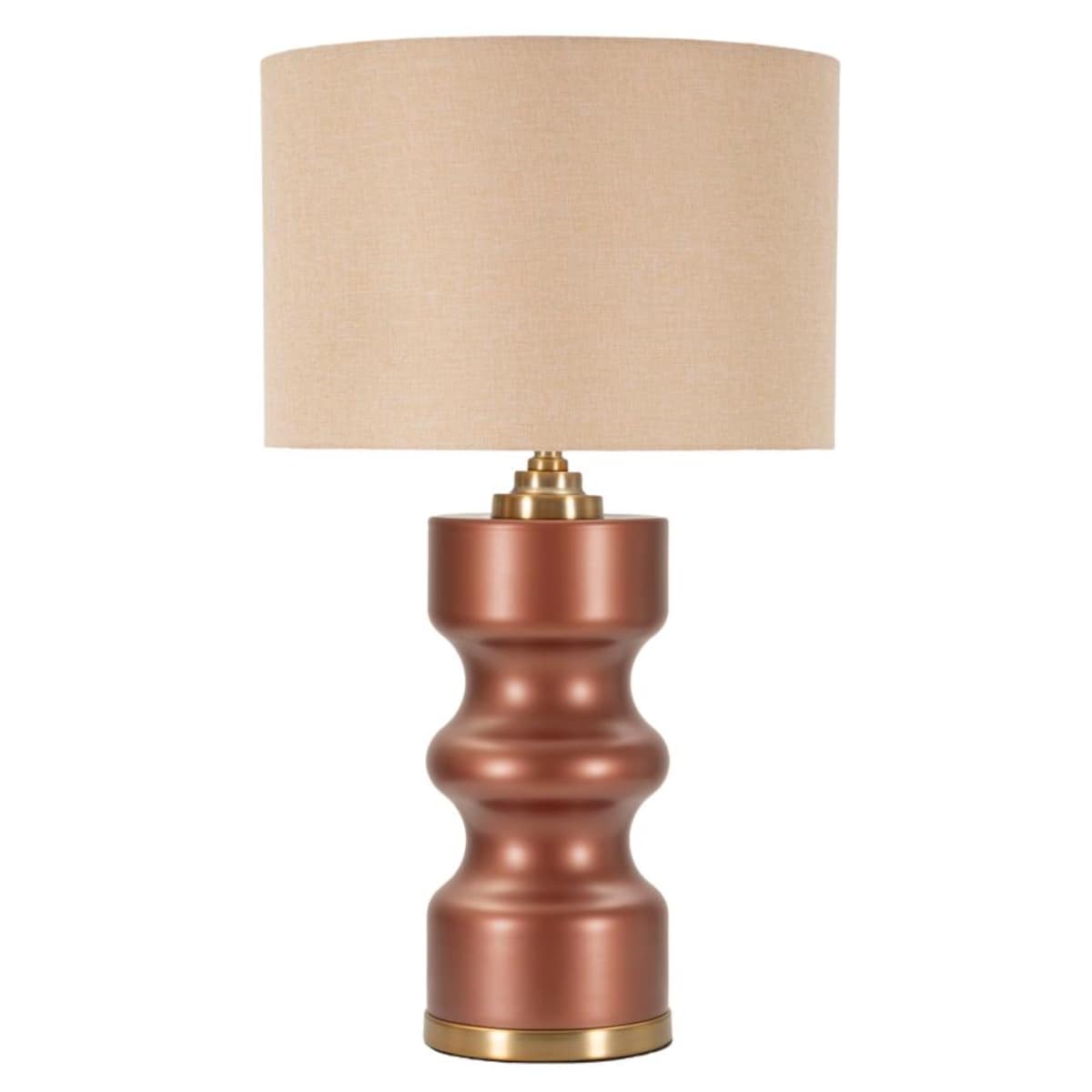 Lampa stołowa Rosenthal - H, kolor brązowy i złoty, szkło i żelazo, 40,5 x 40,5 x 69,5 cm, 1 x E27, styl glamour, do salonu i sypialni, Mauro Ferretti