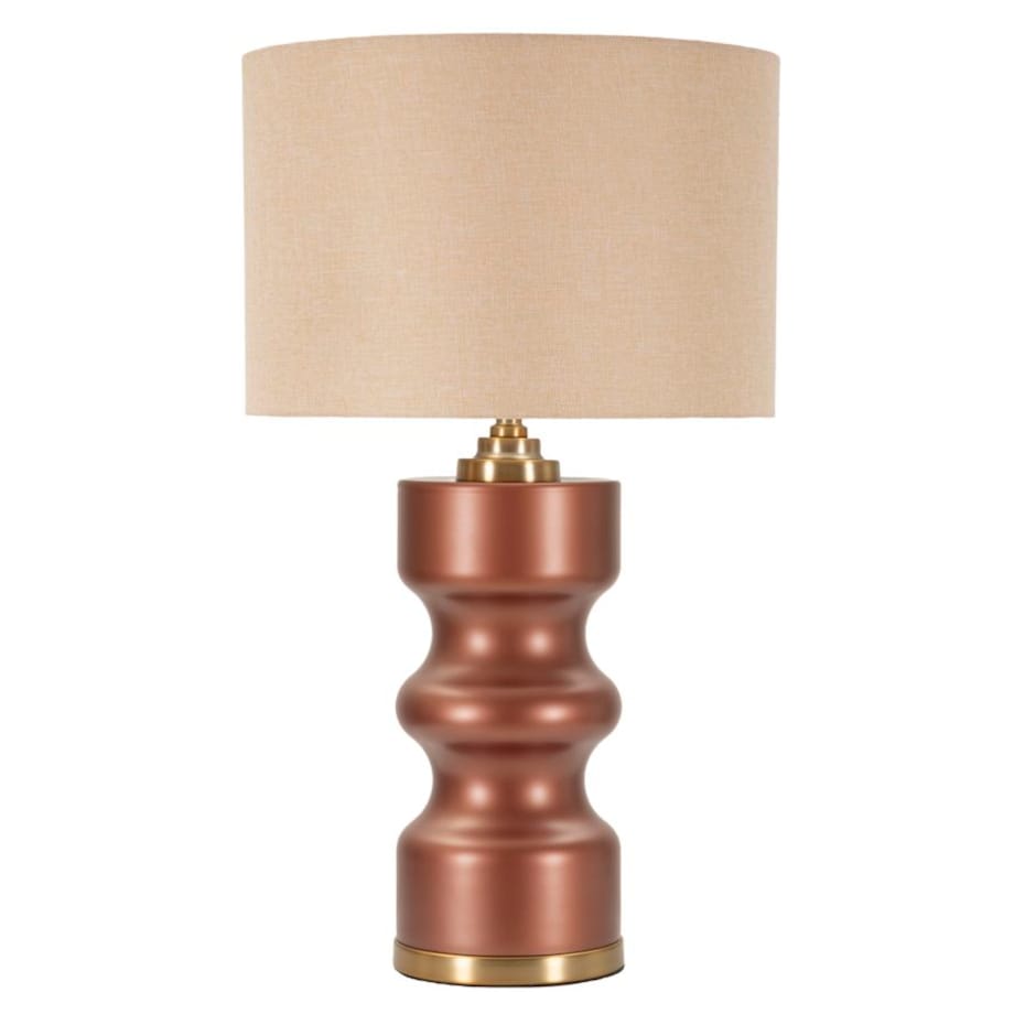 Lampa stołowa Rosenthal - H, kolor brązowy i złoty, szkło i żelazo, 40,5 x 40,5 x 69,5 cm, 1 x E27, styl glamour, do salonu i sypialni, Mauro Ferretti