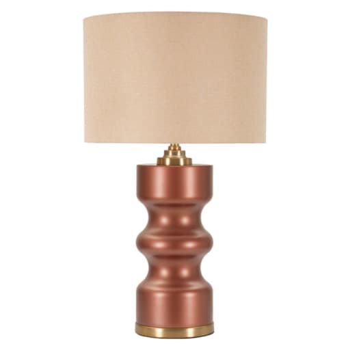 Lampa stołowa Rosenthal - H, kolor brązowy i złoty, szkło i żelazo, 40,5 x 40,5 x 69,5 cm, 1 x E27, styl glamour, do salonu i sypialni, Mauro Ferretti