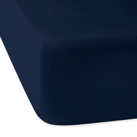Prześcieradło satynowe z gumką 90x200 kolor ciemny granat