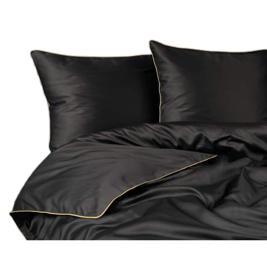 Pościel Pure z Makosatyny bawełnianej 160x200 Czarna Premium