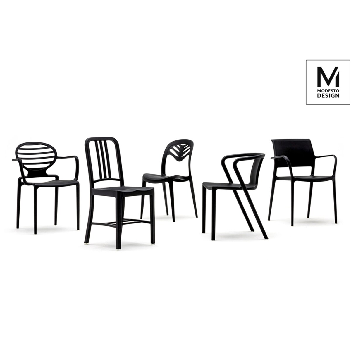 Krzesło kuchenne Air 1615-APC z podłokietnikami czarne