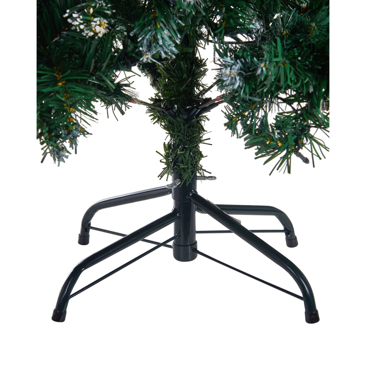 Ośnieżona sztuczna choinka ze światełkami 120 cm zielona PALOMAR