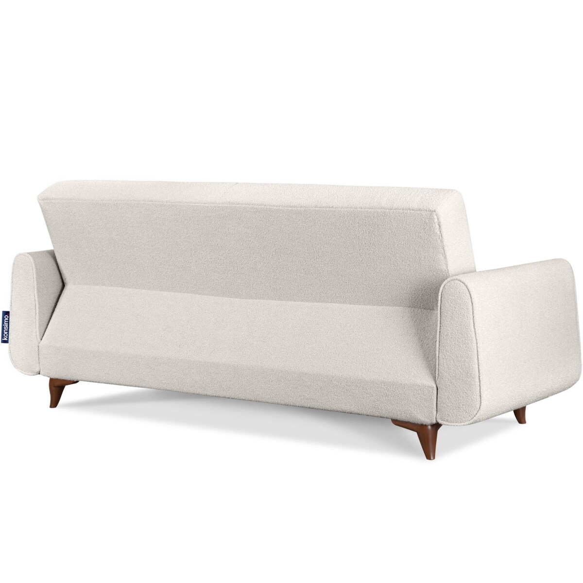 KONSIMO GUSTAVO Sofa trzyosobowa z białej tkaniny boucle