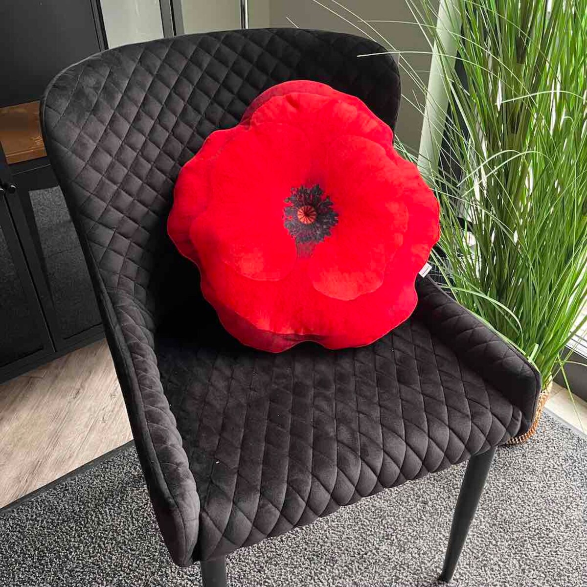 Poduszka duża czerwony Mak polny, kwiat maku