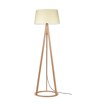 Drewniana Lampa Podłogowa BRITOP Lighting 1xE27 Max.60W Dąb Olejowany FSC z Kremową Tkaniną, Polski Producent, 1 szt.