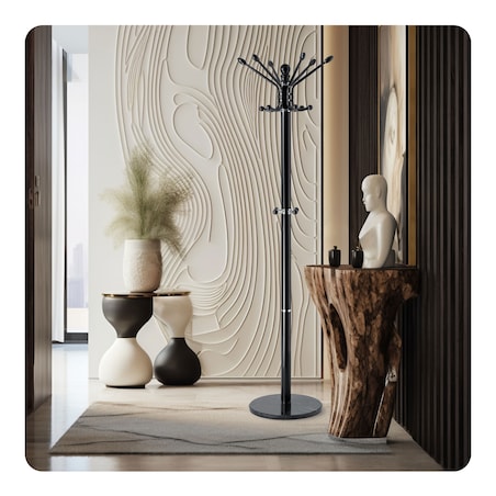 Wieszak na ubrania stojący podłogowy marmur czarny Massido