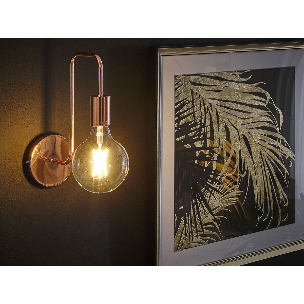 Lampa ścienna metalowa miedziana SAVENA