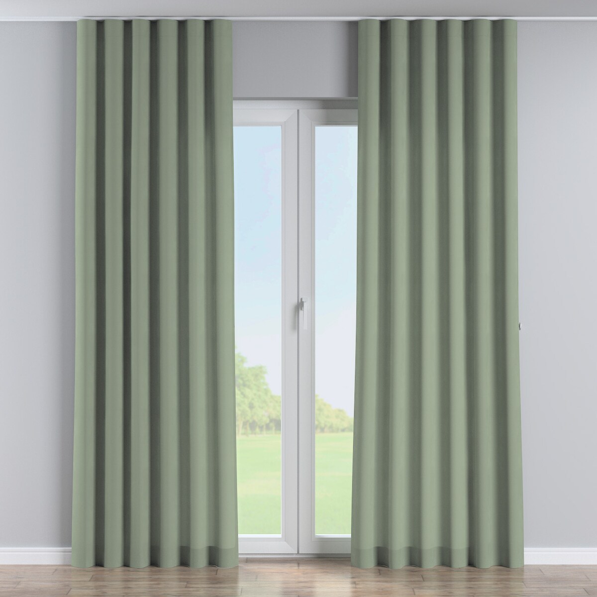 Zasłona na taśmie wave 130x260 szałwiowy