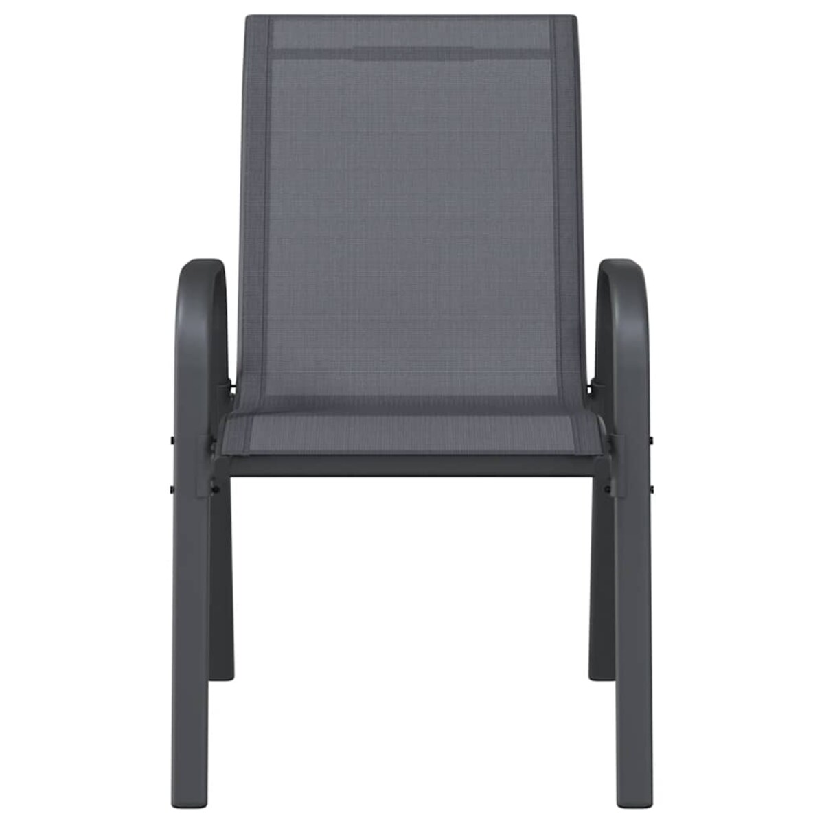 vidaXL Sztaplowane krzesła ogrodowe, 2 szt., szare, tworzywo textilene