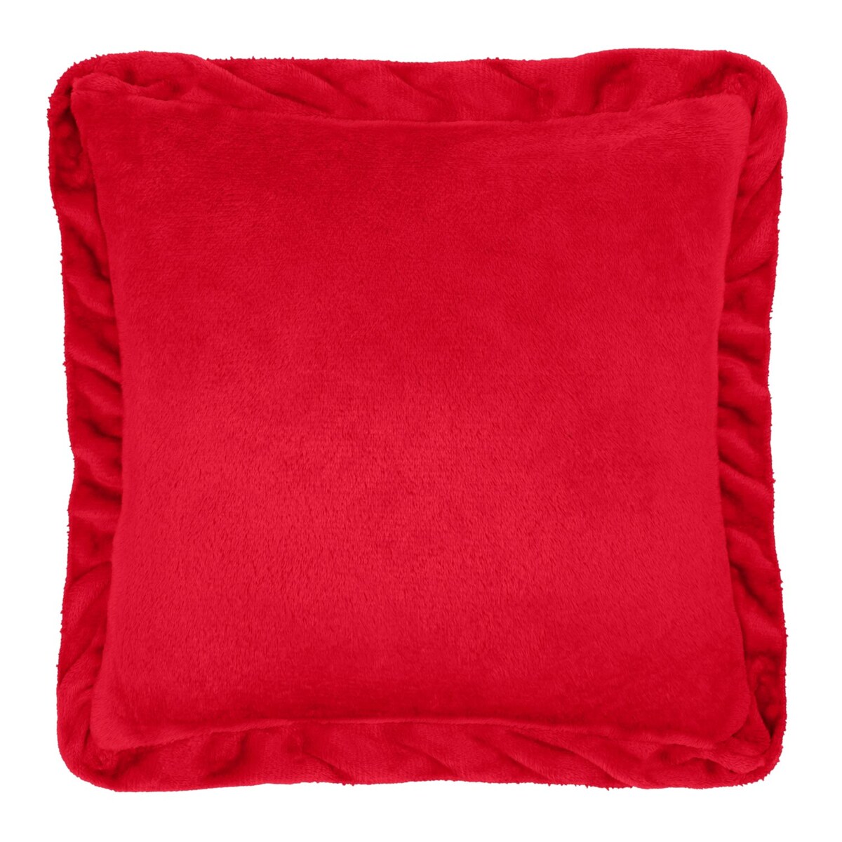 Dekoracyjna Czerwona Poszewka na Poduszkę Jaśka z Falbanką 40 x 40 Ozdobna