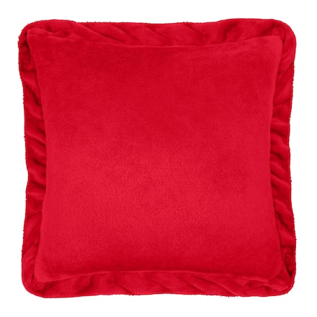 Dekoracyjna Czerwona Poszewka na Poduszkę Jaśka z Falbanką 40 x 40 Ozdobna