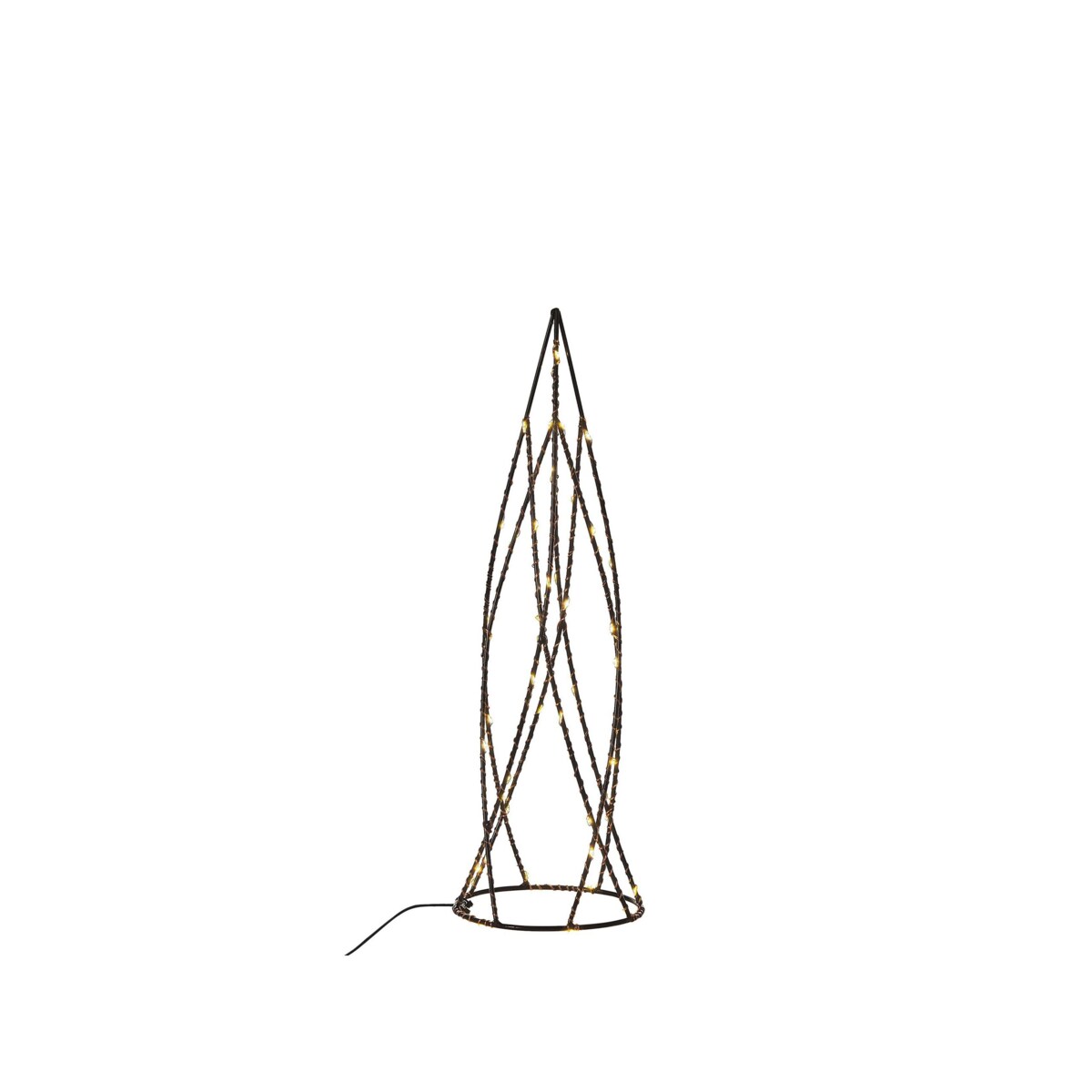 Zestaw 2 figurek dekoracyjnych LED choinka czarny NEIDEN