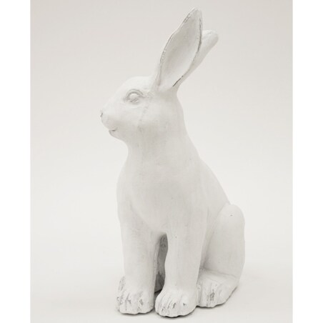 Dekoracja - siedzący biały królik 35,5x20,5x14,5 cm ALBUS-2