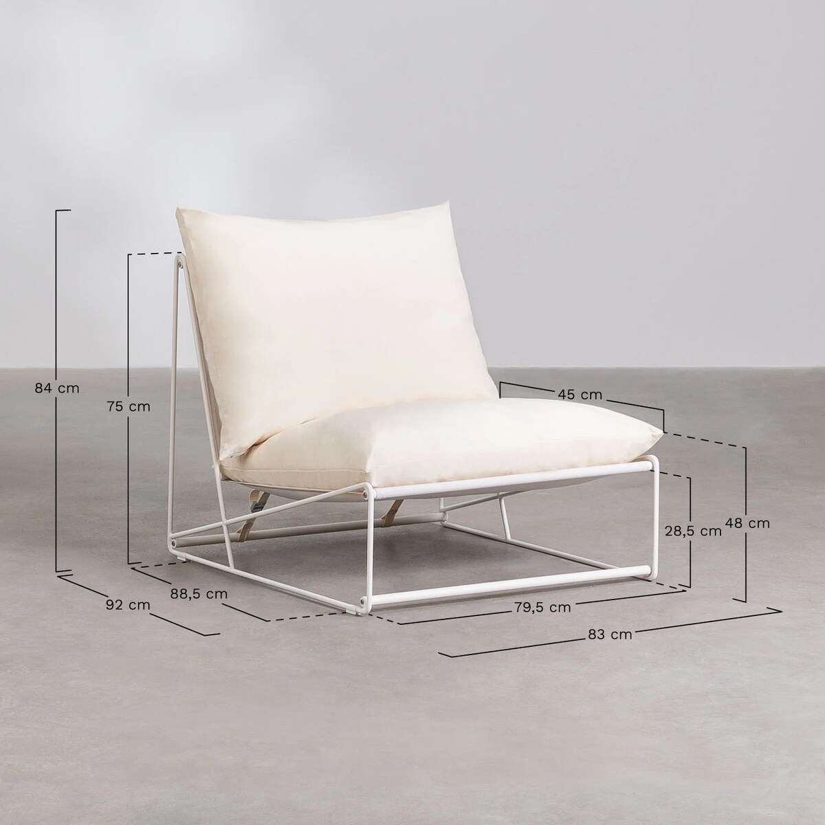 Fotel ogrodowy Amaro paski biało-granatowe