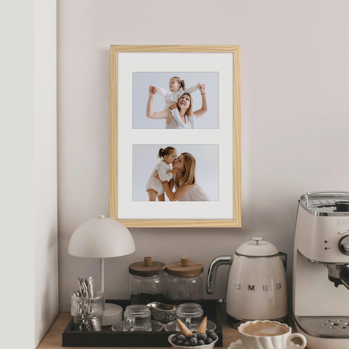 Ramka na 2 zdjęcia 10x15 cm foto galeria zdjęć multirama dębowa 21x30 cm FRAMAI