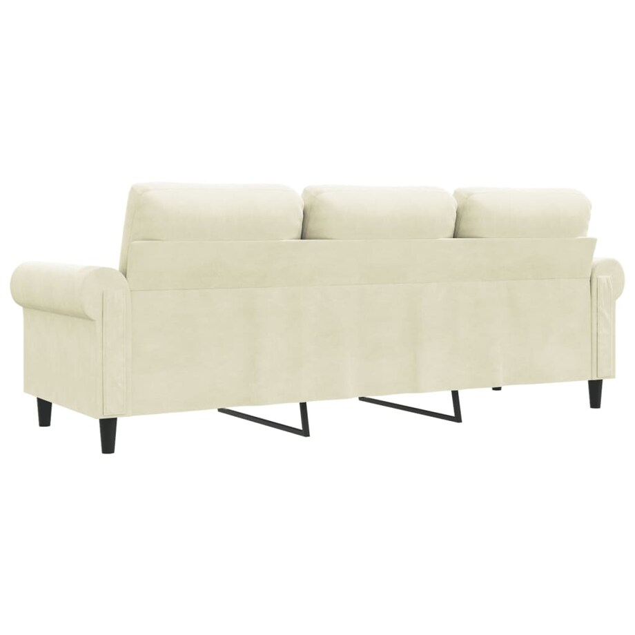 vidaXL Sofa 3-osobowa, kremowy, 180 cm, tapicerowana aksamitem